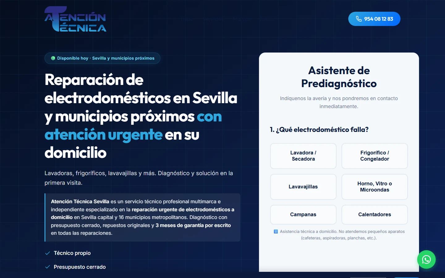 Asistente interactivo de diagnóstico de averías en electrodomésticos